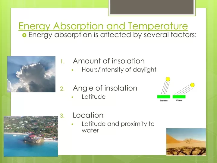energy absorption and temperature