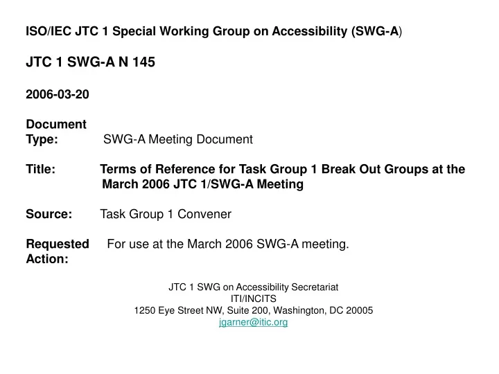 iso iec jtc 1 special working group