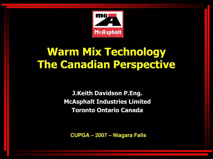 warm mix technology the canadian perspective