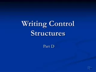 Writing Control Structures
