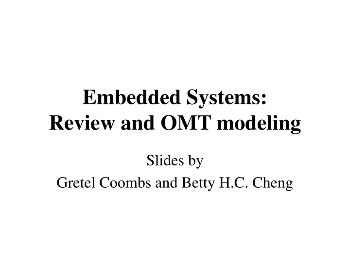 embedded systems review and omt modeling