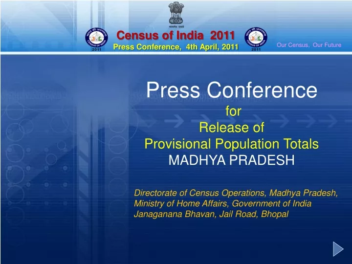 press conference for release of provisional