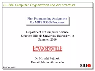First Programming Assignment For MIPS R3000 Processor