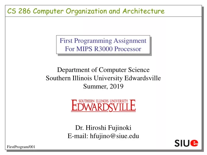 first programming assignment for mips r3000