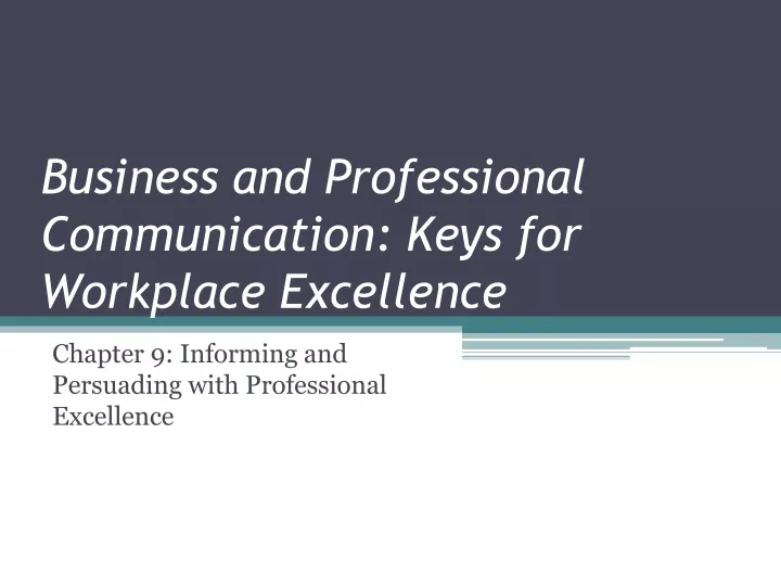business and professional communication keys for workplace excellence