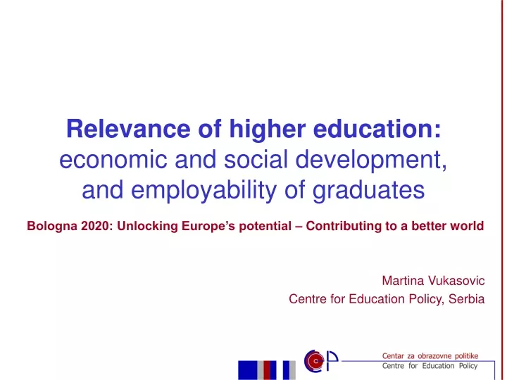 relevance of higher education economic and social development and employability of graduates
