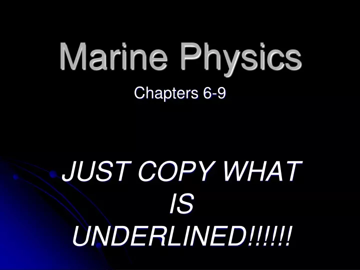 marine physics