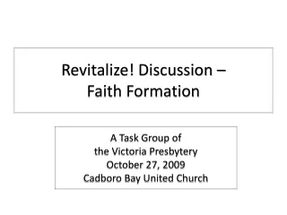 Revitalize! Discussion – Faith Formation