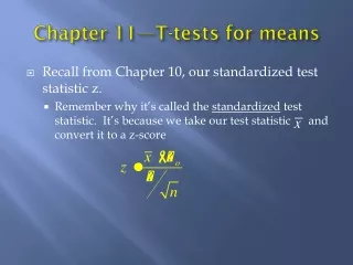 Chapter 11—T-tests for means