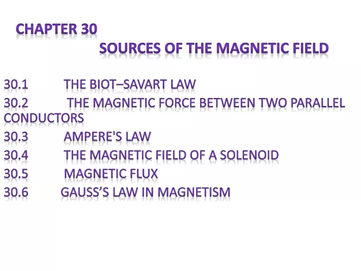 chapter 30 sources of the magnetic field