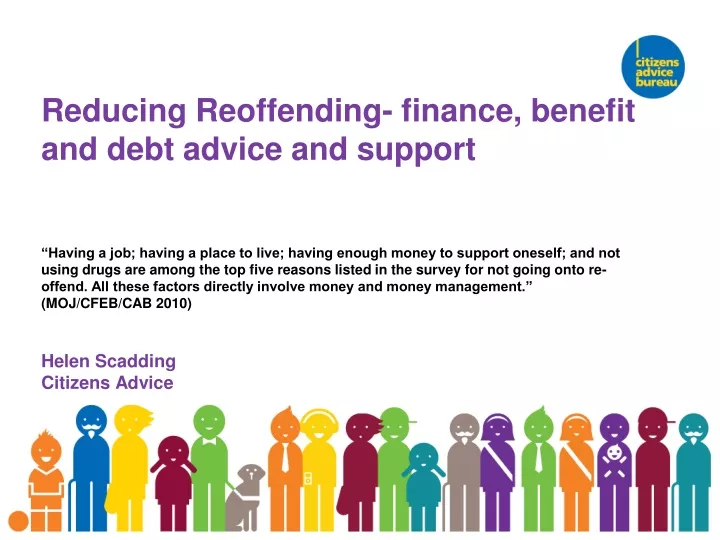 reducing reoffending finance benefit and debt