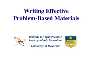 Writing Effective  Problem-Based Materials