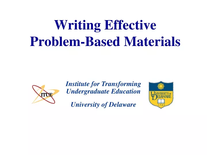 writing effective problem based materials