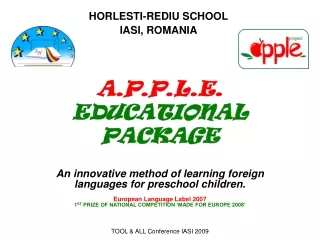 A.P.P.L.E. EDUCATIONAL  PACKAGE