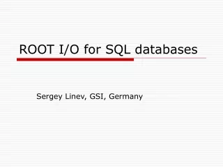 ROOT I/O for SQL databases