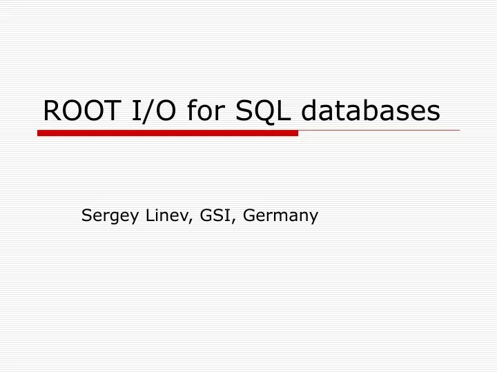 root i o for sql databases