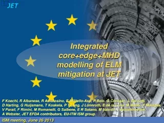 Integrated core+edge+MHD modelling of ELM mitigation at JET