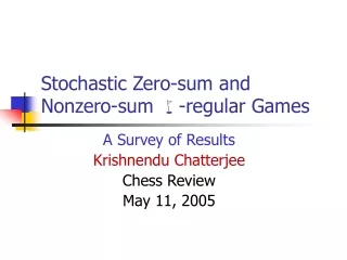 Stochastic Zero-sum and Nonzero-sum  ? -regular Games