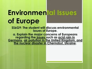 Environmen tal Issues  of Europe