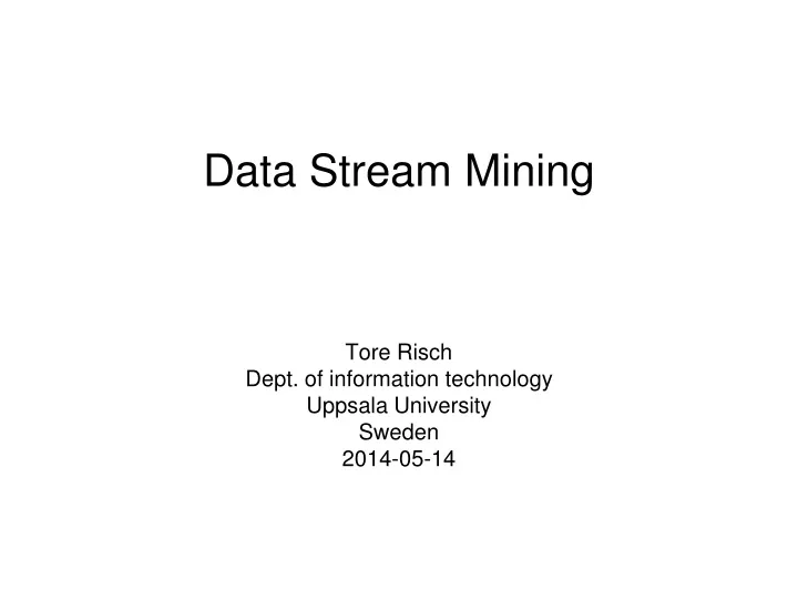 data stream mining