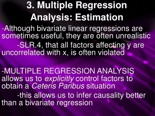 3. Multiple Regression Analysis: Estimation