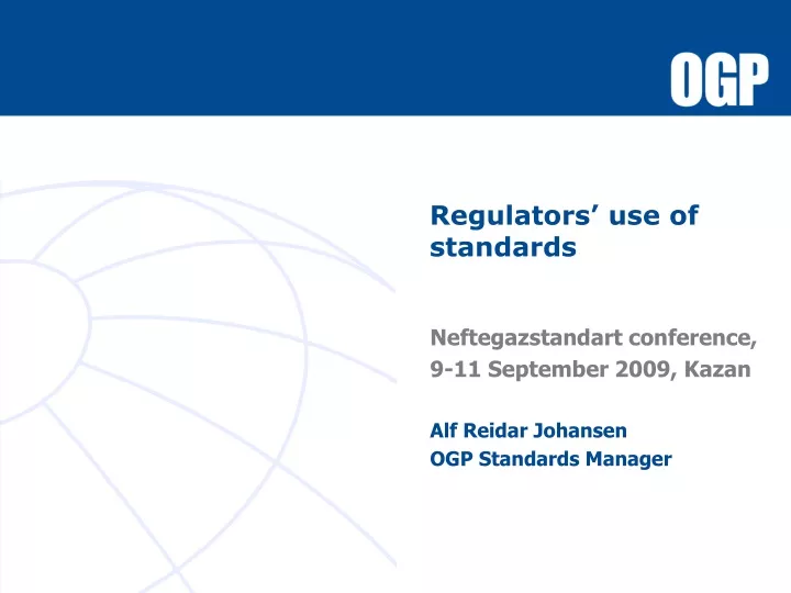 regulators use of standards