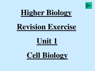 Higher Biology Revision Exercise Unit 1 Cell Biology