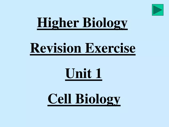 higher biology revision exercise unit 1 cell