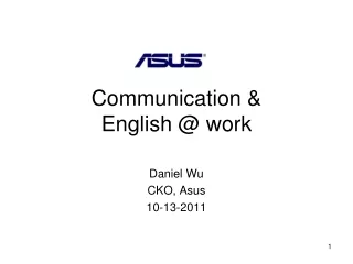 Communication &amp; English @ work