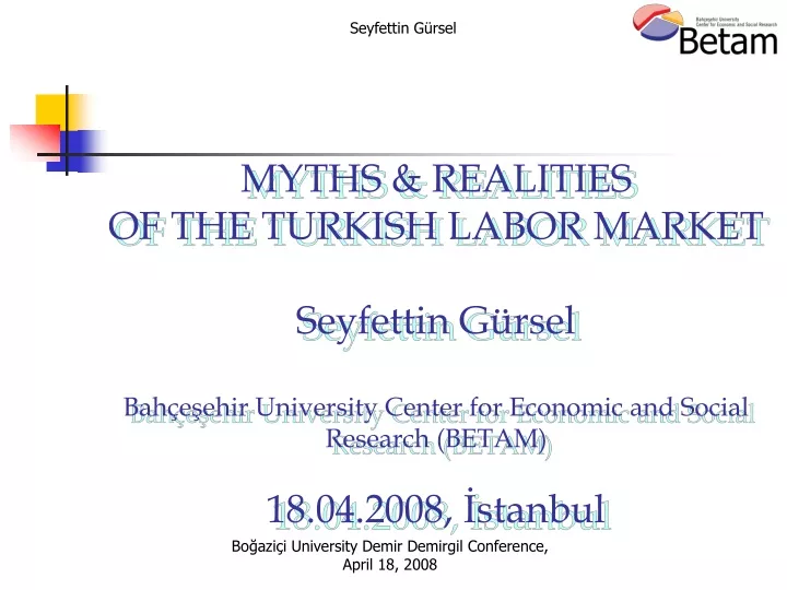 myths real i t i es of the turk i sh labor market