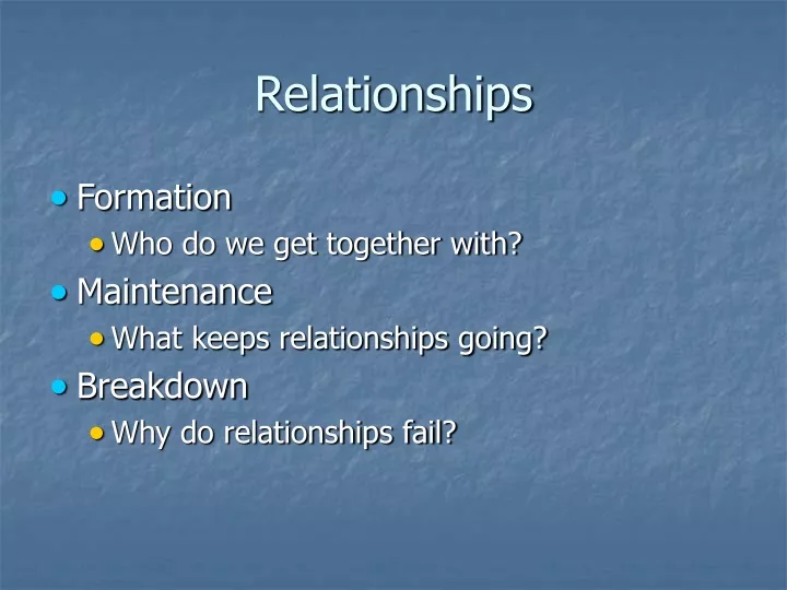 relationships