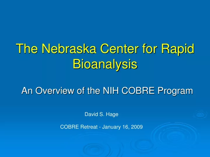 the nebraska center for rapid bioanalysis