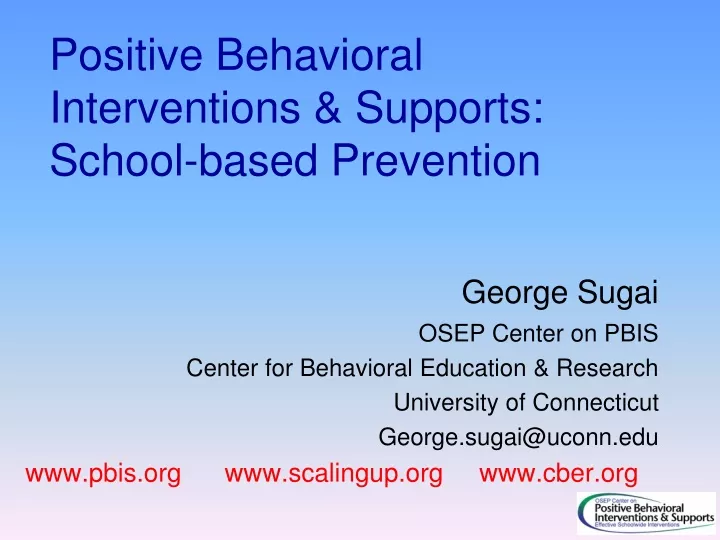 positive behavioral interventions supports school based prevention
