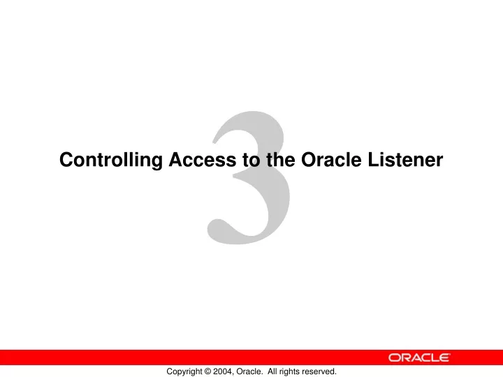 controlling access to the oracle listener
