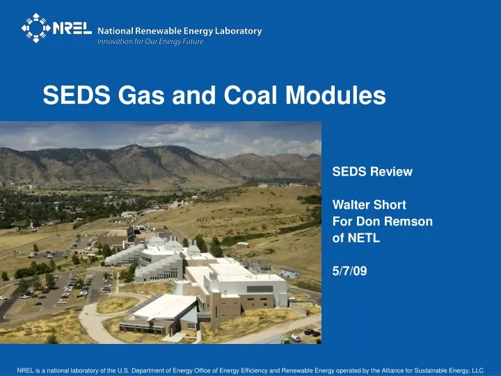 seds gas and coal modules