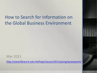 How to Search for Information on the Global Business Environment