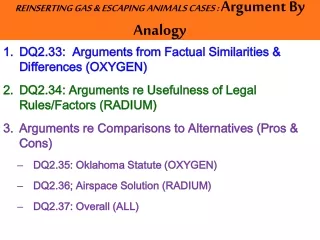 REINSERTING GAS &amp; ESCAPING ANIMALS CASES :  Argument By Analogy