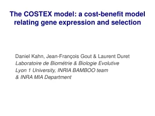 The COSTEX model: a cost-benefit model relating gene expression and selection