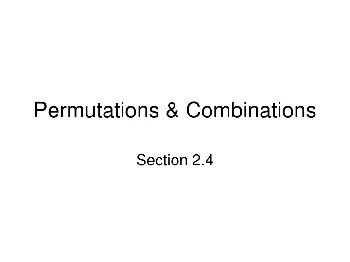 permutations combinations