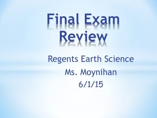 Final  E xam  Review