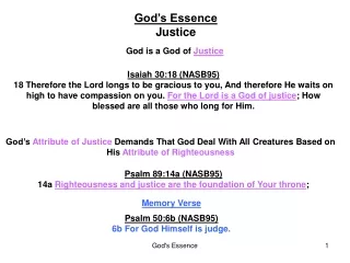 God’s Essence Justice