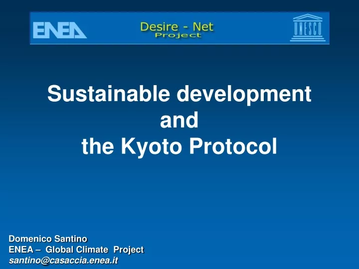 sustainable development and the kyoto protocol