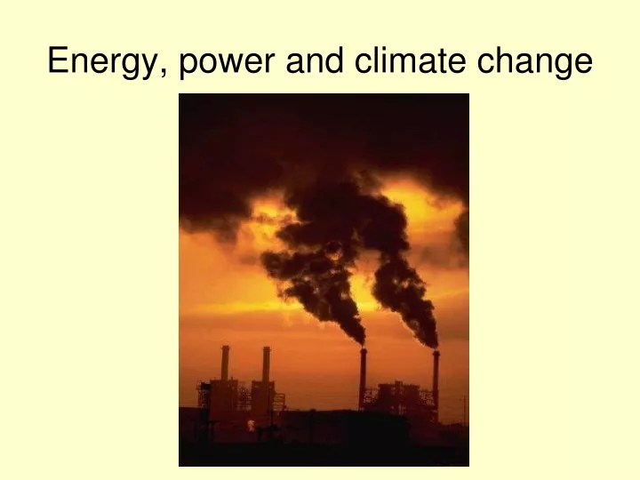 energy power and climate change