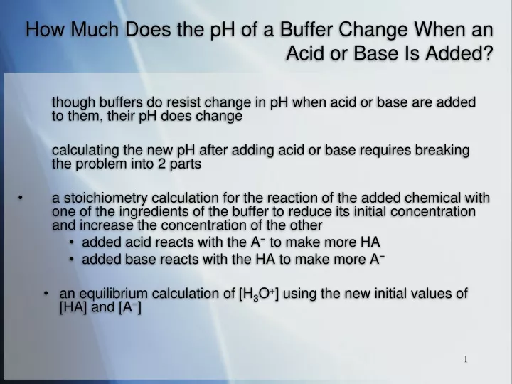 how much does the ph of a buffer change when an acid or base is added