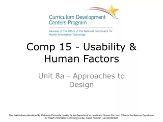 Comp 15 - Usability &amp; Human Factors