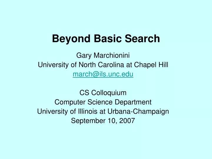 beyond basic search