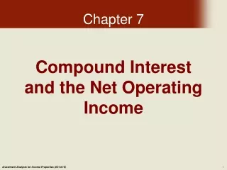 Compound Interest and the Net Operating Income