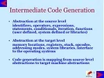 Intermediate Code Generation Concepts and Examples - slide 1
