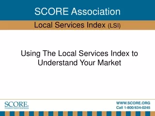 Using The Local Services Index to  Understand Your Market