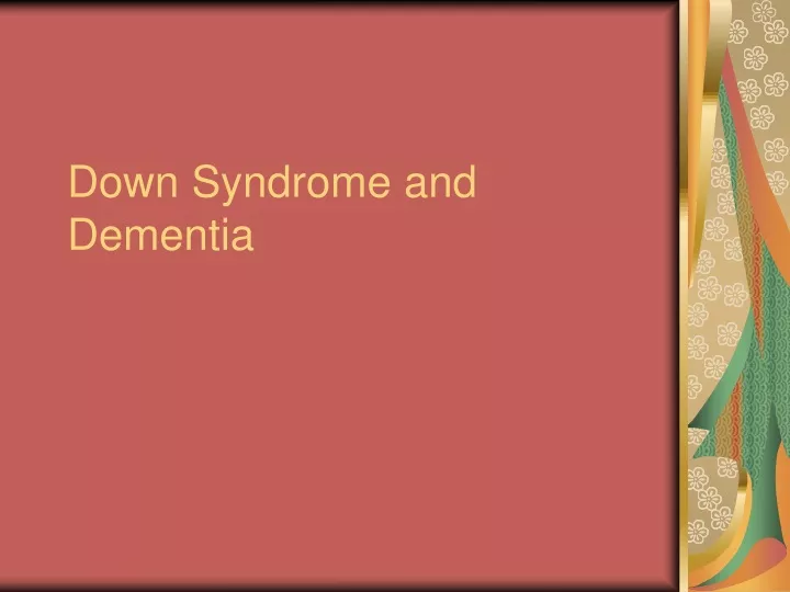 down syndrome and dementia